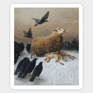 Anguish Oil Painting Remastered Sheep Sticker